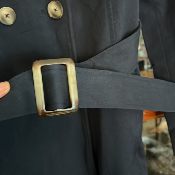 Hawthorne Crue Navy trench coat L New - Picture 4 of 5